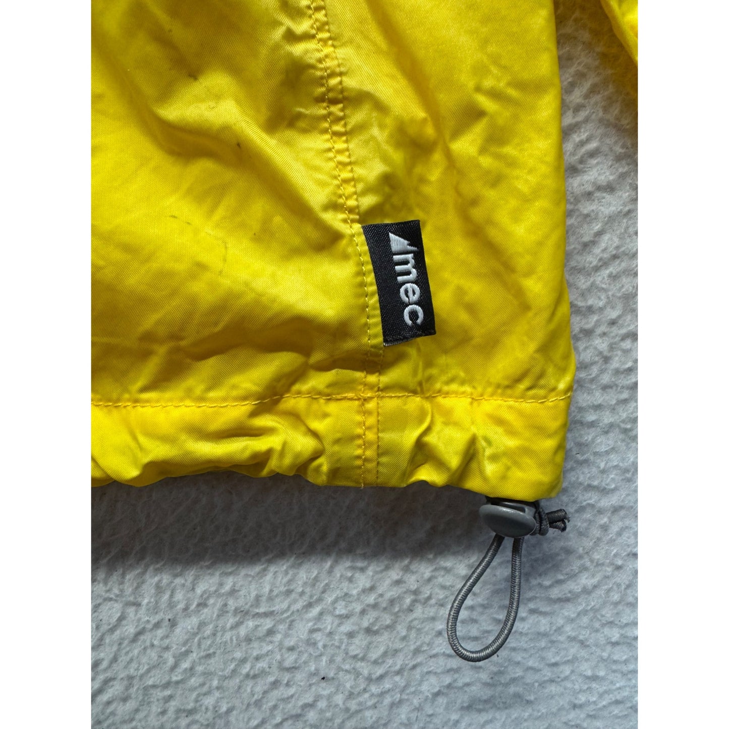 Mountain Equipment Co-Op Yellow Pullover Rain Jacket Hooded Large #9735