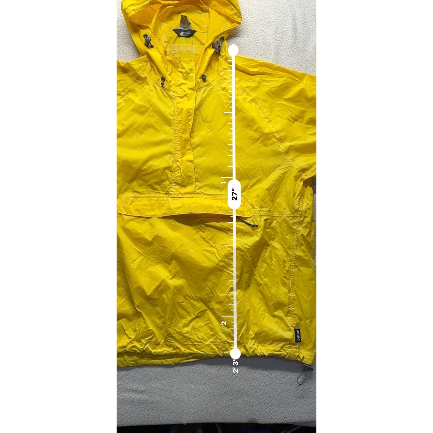 Mountain Equipment Co-Op Yellow Pullover Rain Jacket Hooded Large #9735