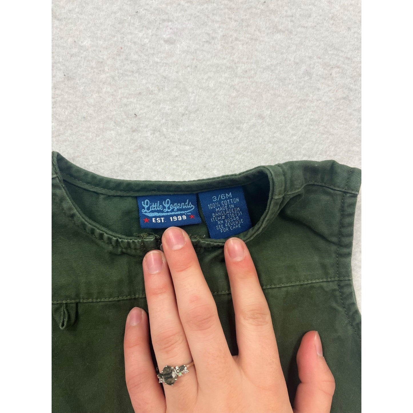 Little Legends Green Utility Vest 3-6M #132C