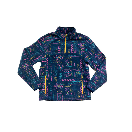 Chubbies Fleece Pullover Jacket L Large Multicolor Retro Pattern #190A