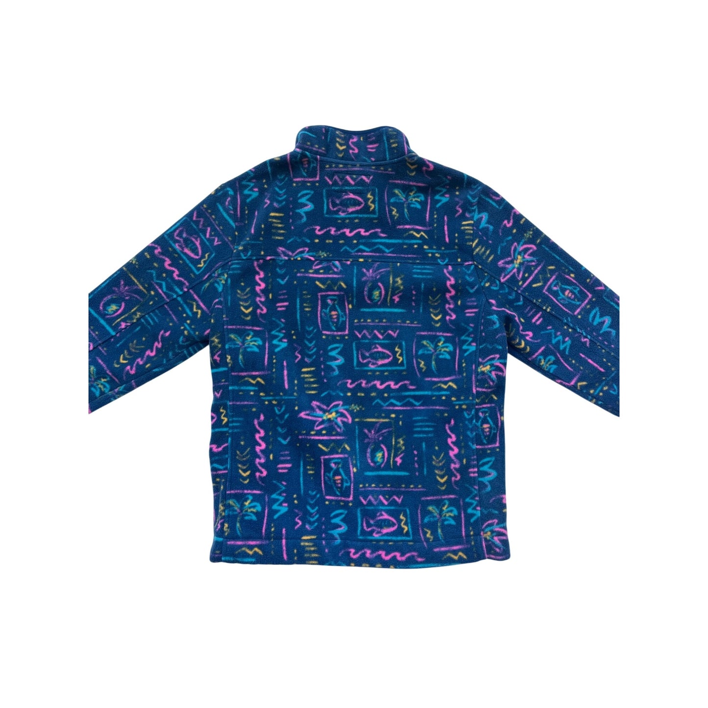 Chubbies Fleece Pullover Jacket L Large Multicolor Retro Pattern #190A