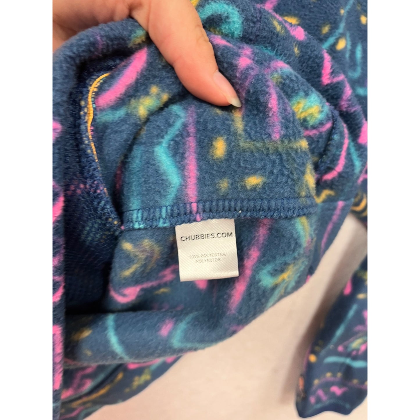Chubbies Fleece Pullover Jacket L Large Multicolor Retro Pattern #190A