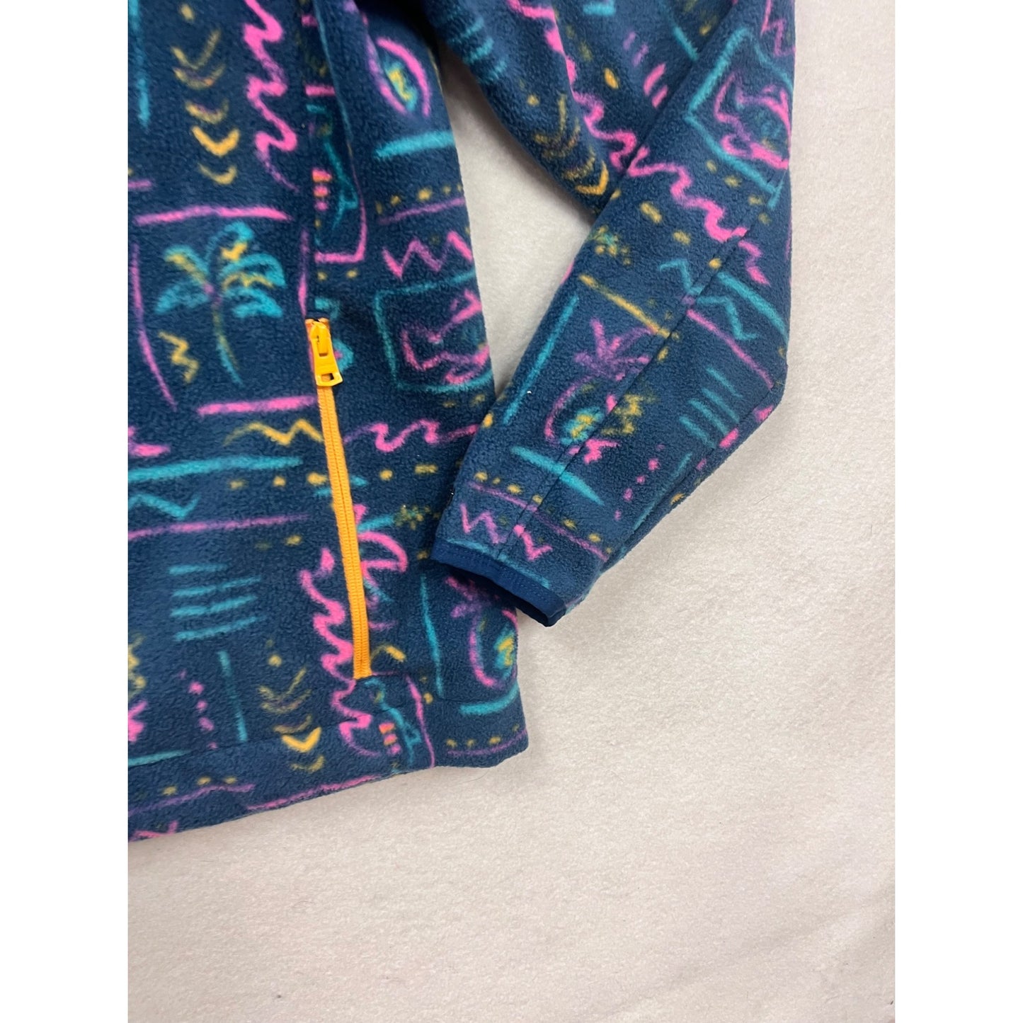 Chubbies Fleece Pullover Jacket L Large Multicolor Retro Pattern #190A