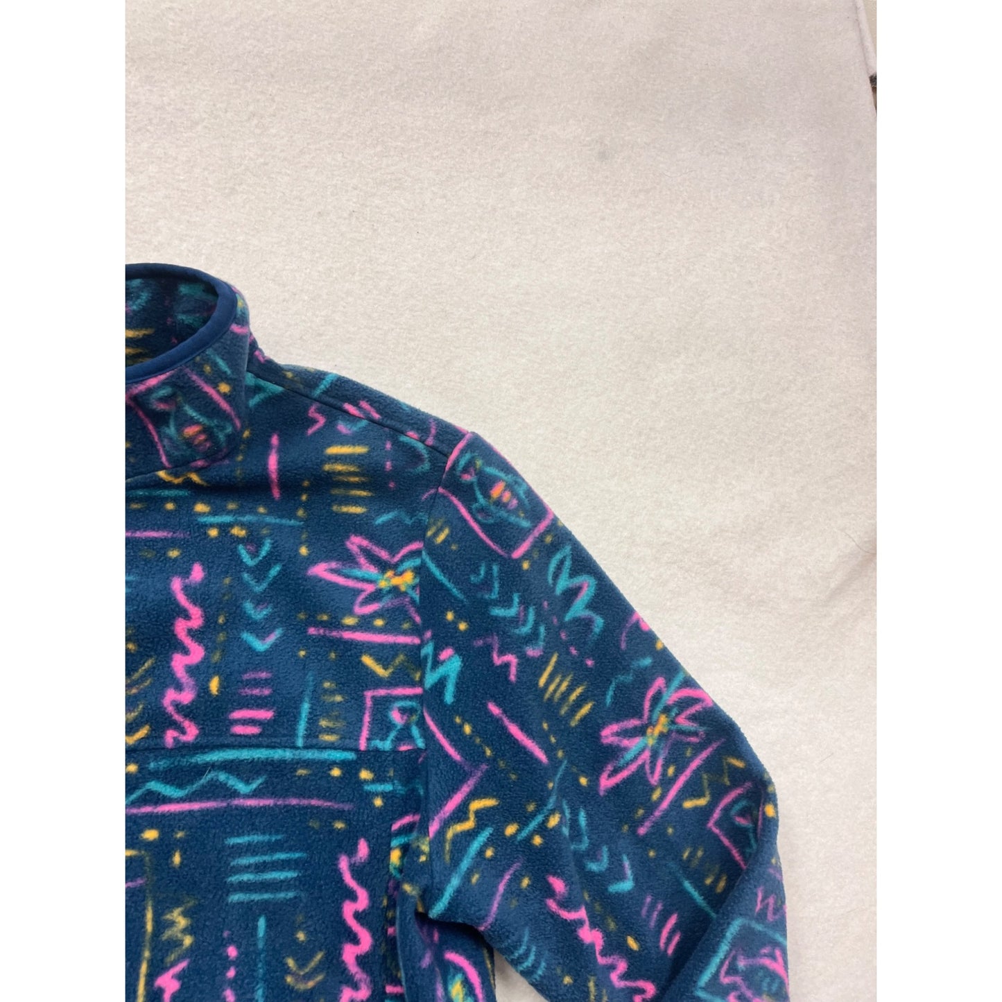 Chubbies Fleece Pullover Jacket L Large Multicolor Retro Pattern #190A