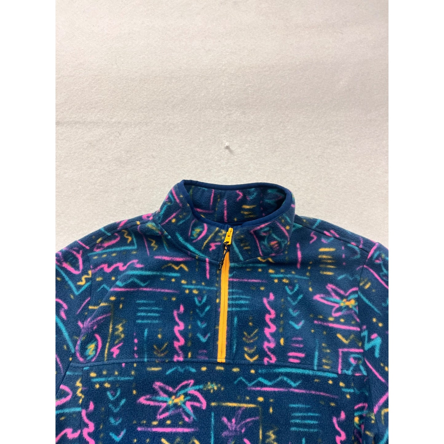 Chubbies Fleece Pullover Jacket L Large Multicolor Retro Pattern #190A