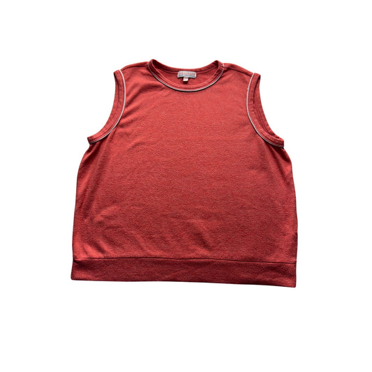 VTG P.J. Salvage Sleeveless Red Sweatshirt Top L Polyester & Rayon #9170