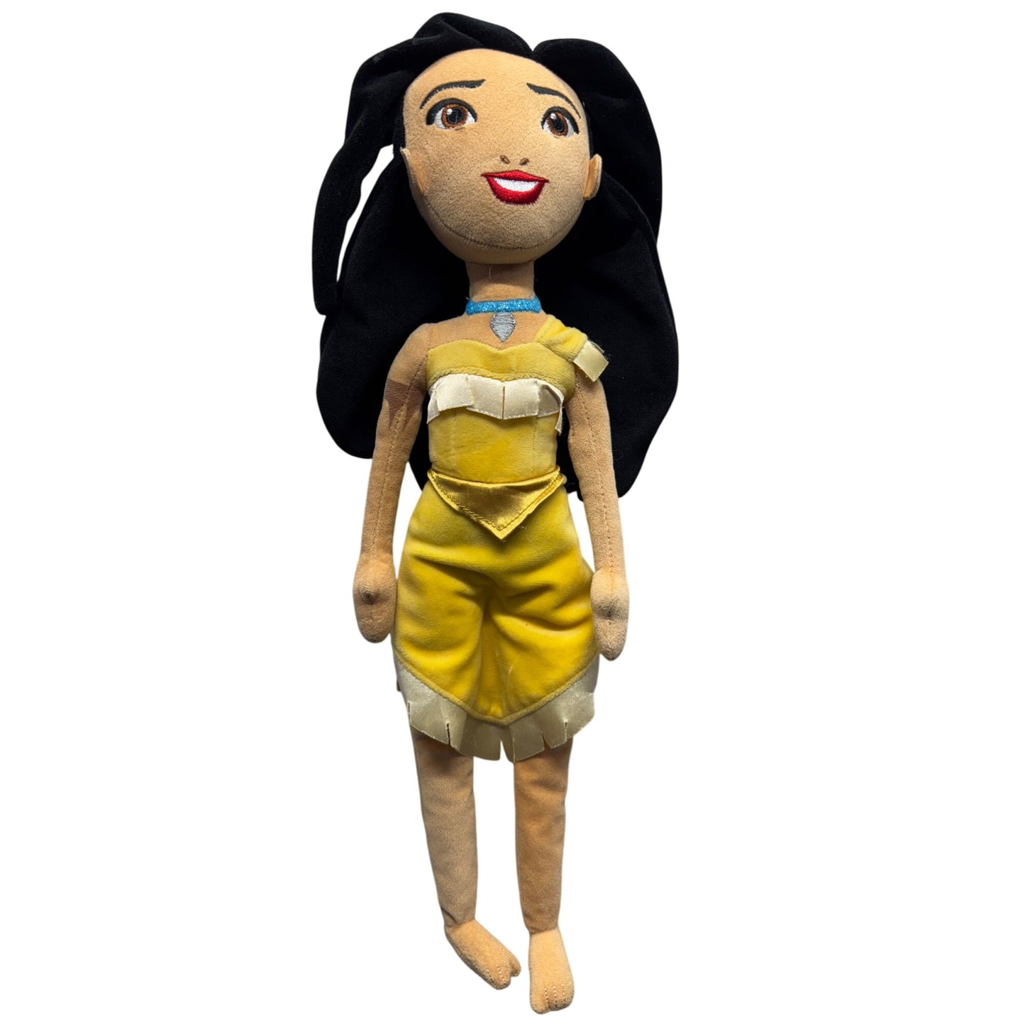 Disney Pocahontas Plush Doll 18" Yellow Dress Soft Toy Collectible #409B