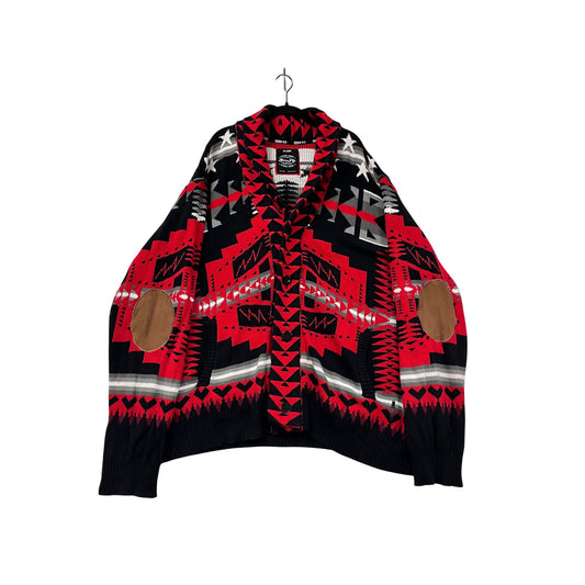 Born Fly Mens 4X-Large Aztec Print Cardigan Sweater With Shawl #8924