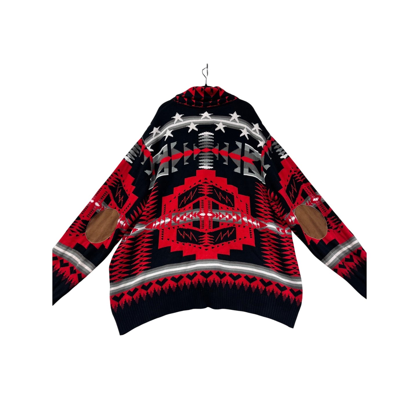 Born Fly Mens 4X-Large Aztec Print Cardigan Sweater With Shawl #8924