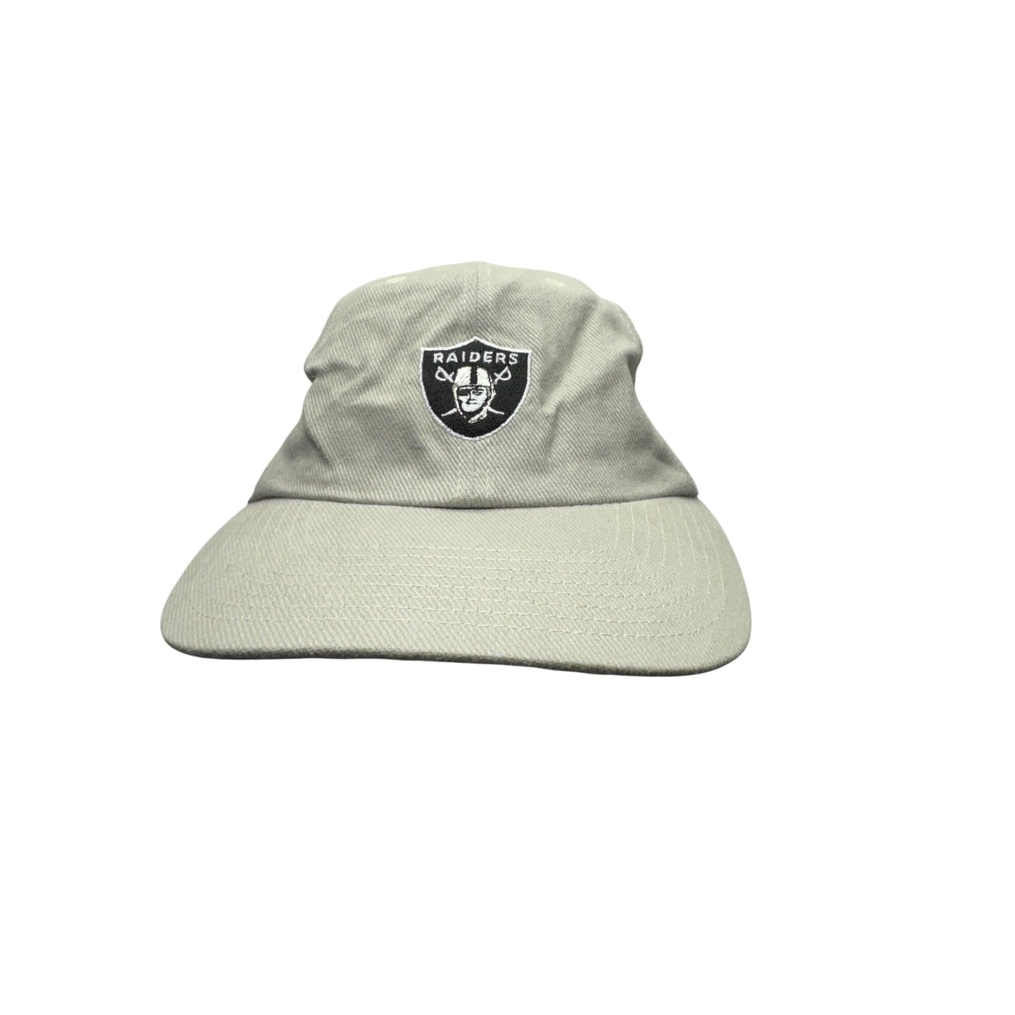 Vintage Raiders Logo Beige Adjustable Strapback Hat NFL Official Gear #9678