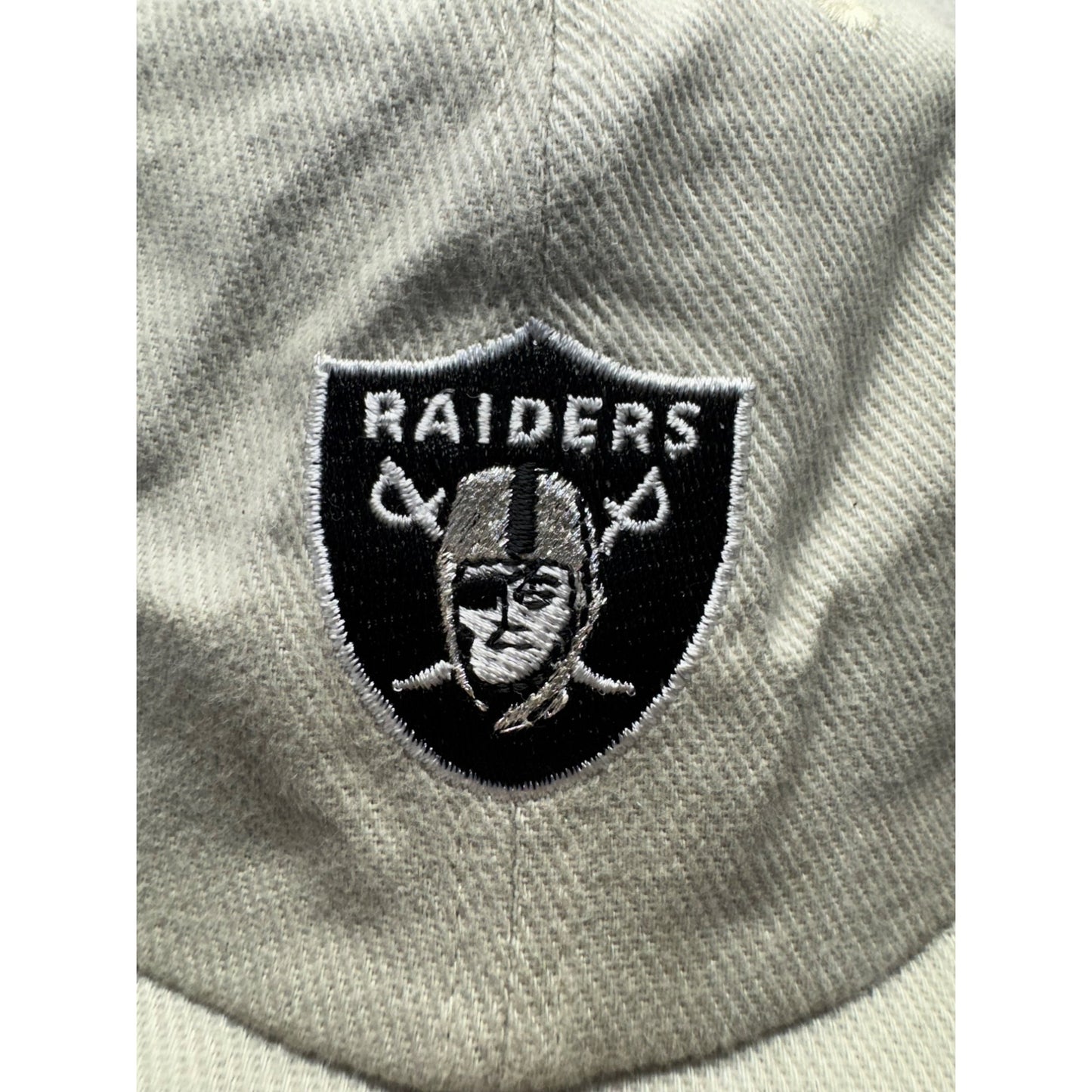 Vintage Raiders Logo Beige Adjustable Strapback Hat NFL Official Gear #9678