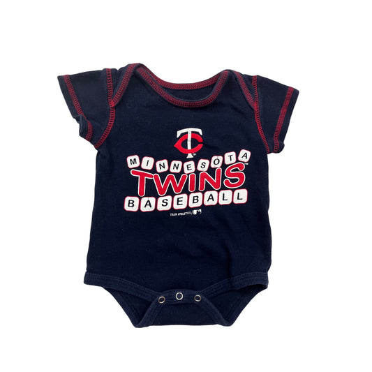 Minnesota Twins Baseball Infant Bodysuit 0-3M Navy With Red Stitching #6453