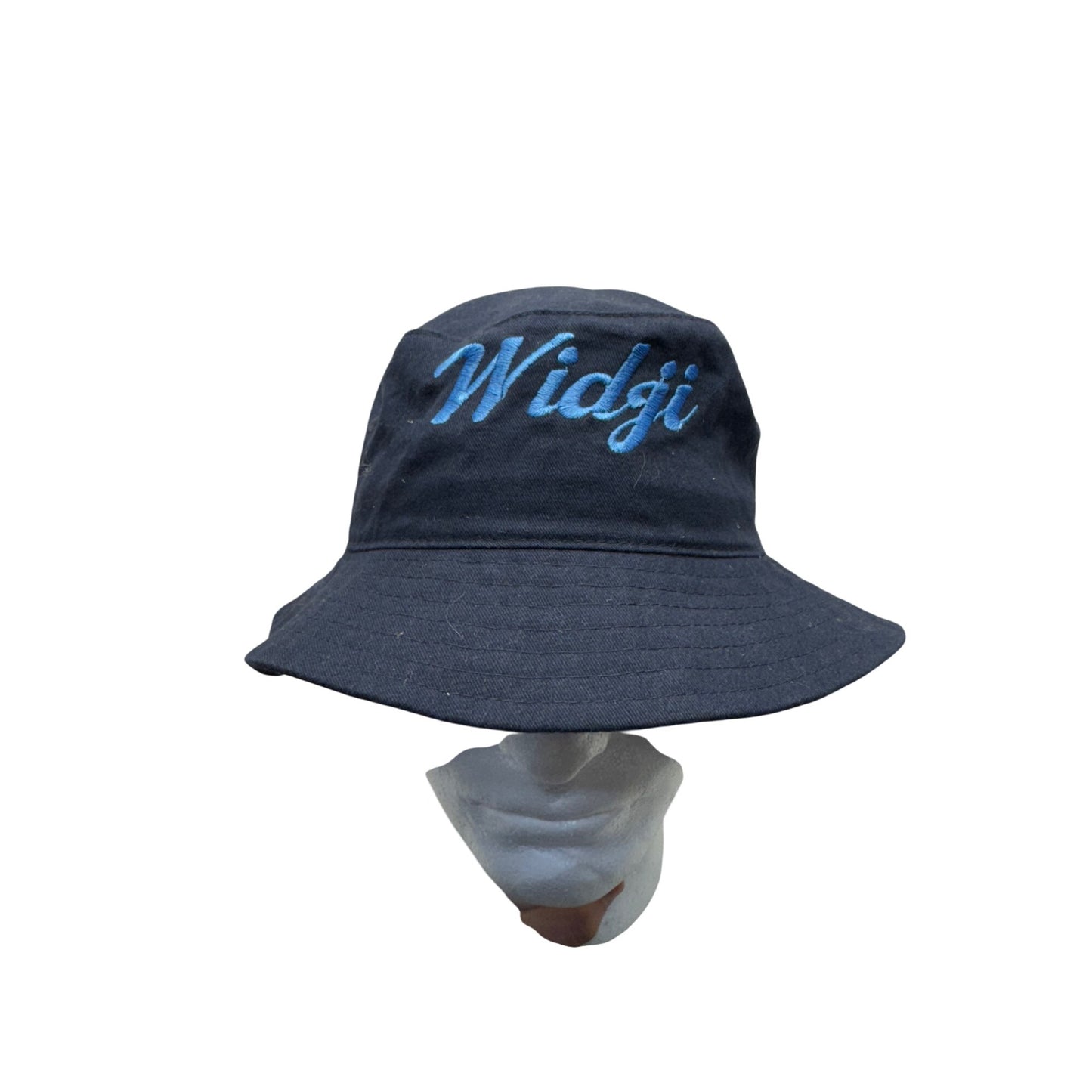 Widji Navy Blue Cotton Bucket Hat Embroidered Logo Casual Outdoor Style #9755
