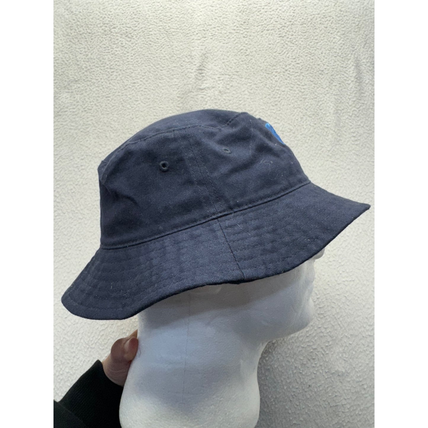 Widji Navy Blue Cotton Bucket Hat Embroidered Logo Casual Outdoor Style #9755