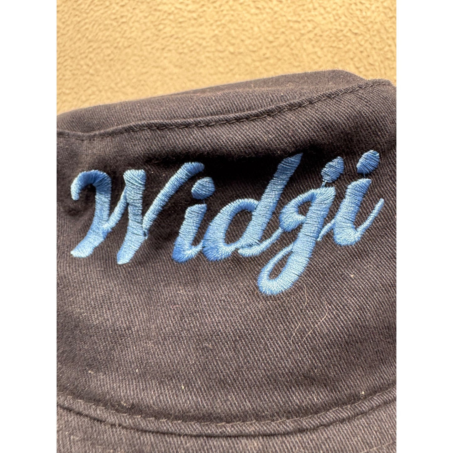 Widji Navy Blue Cotton Bucket Hat Embroidered Logo Casual Outdoor Style #9755