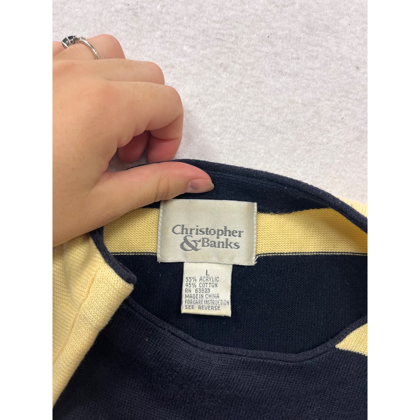 Christopher & Banks Striped Sleeveless Sweater #480A