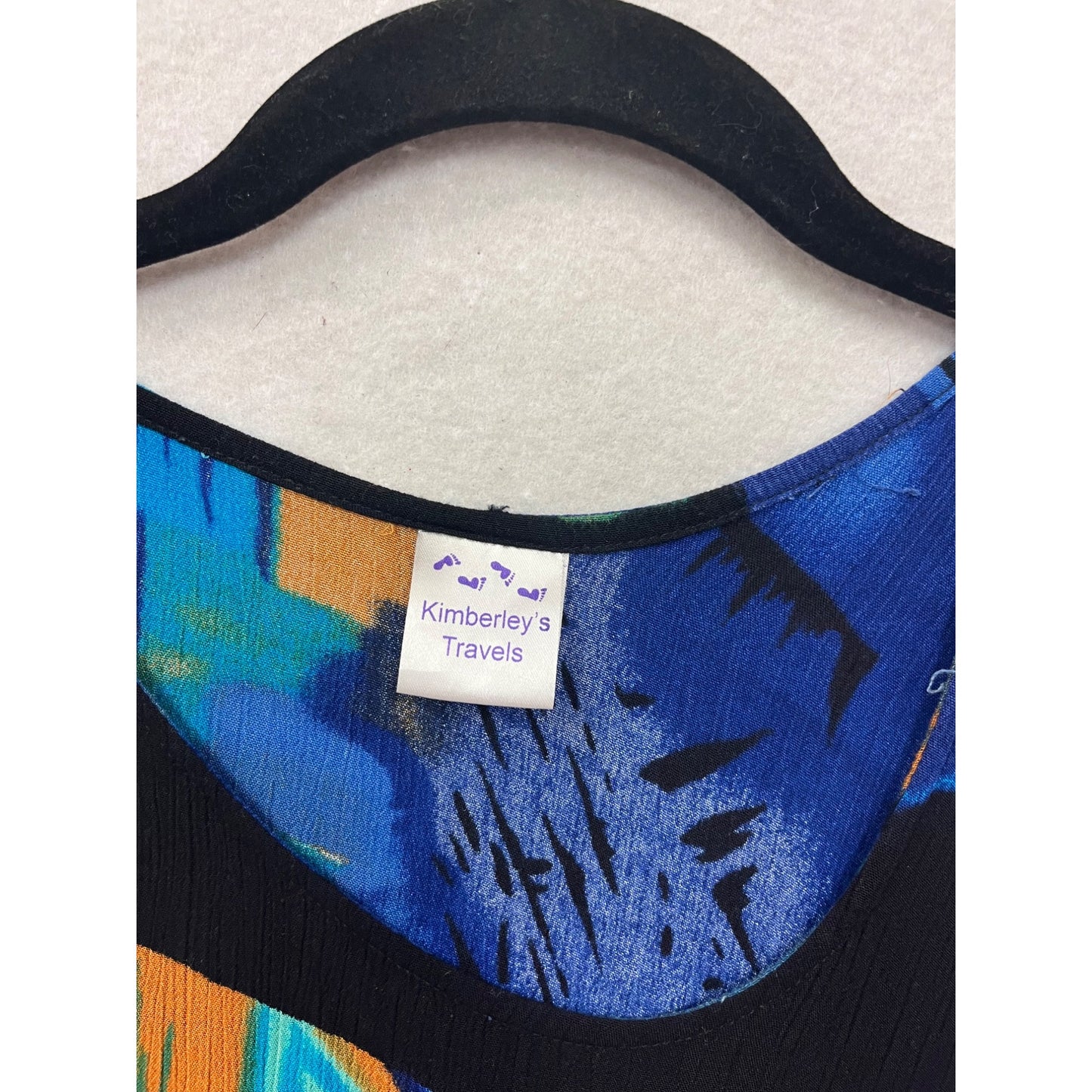 Kimberleys Travels Abstract Sleeveless Asymmetrical Top S/M #8709