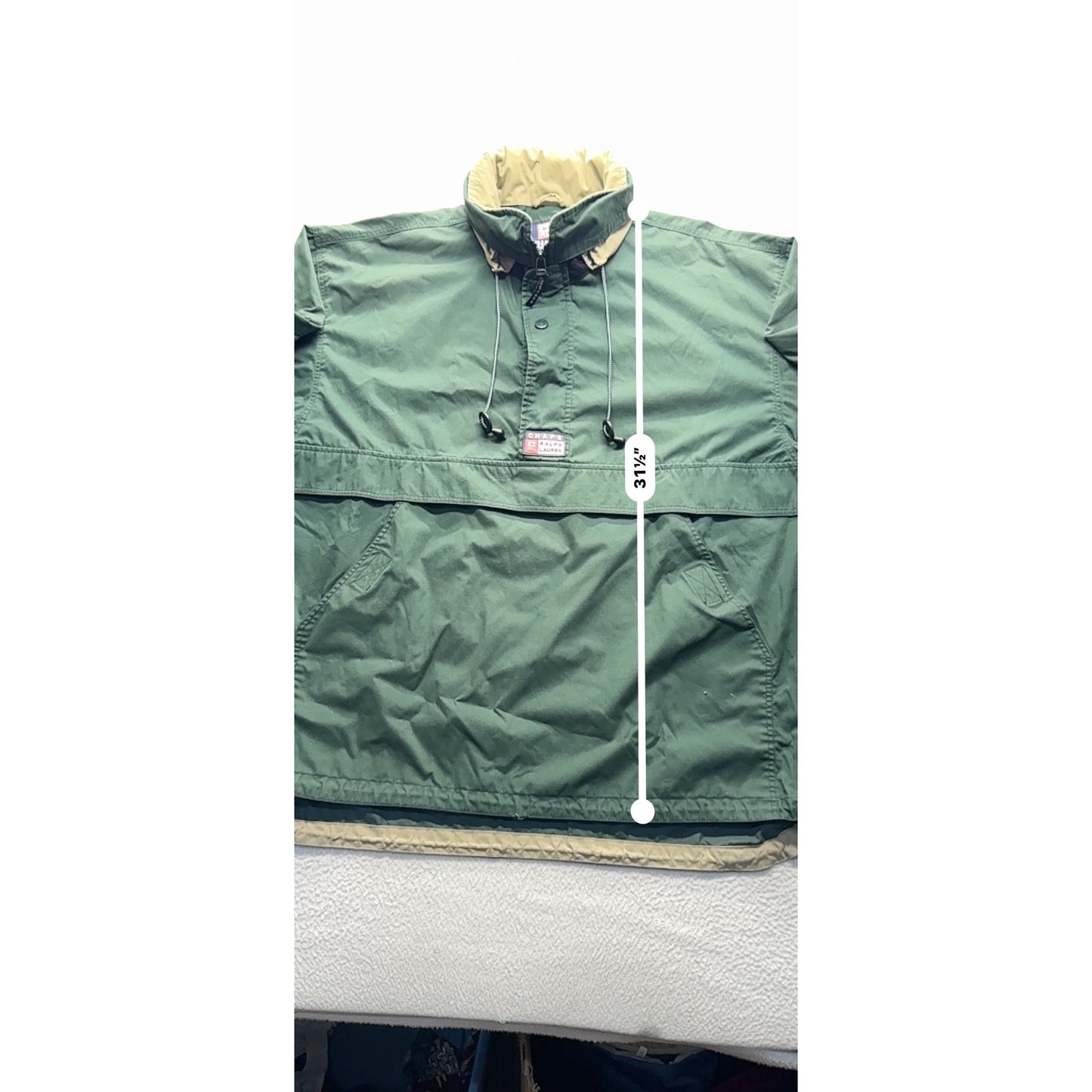 Vintage Chaps Ralph Lauren Green Pullover Windbreaker Jacket Outdoor  #9595