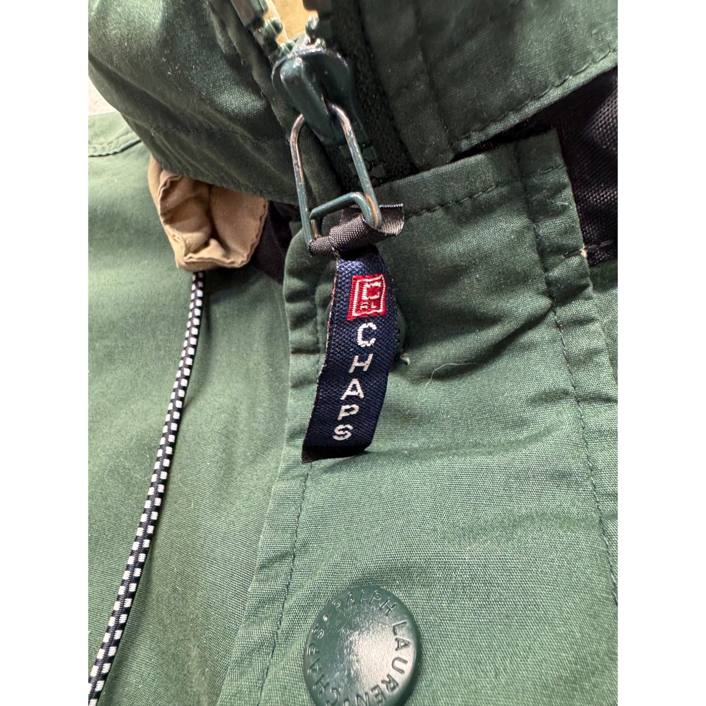 Vintage Chaps Ralph Lauren Green Pullover Windbreaker Jacket Outdoor  #9595