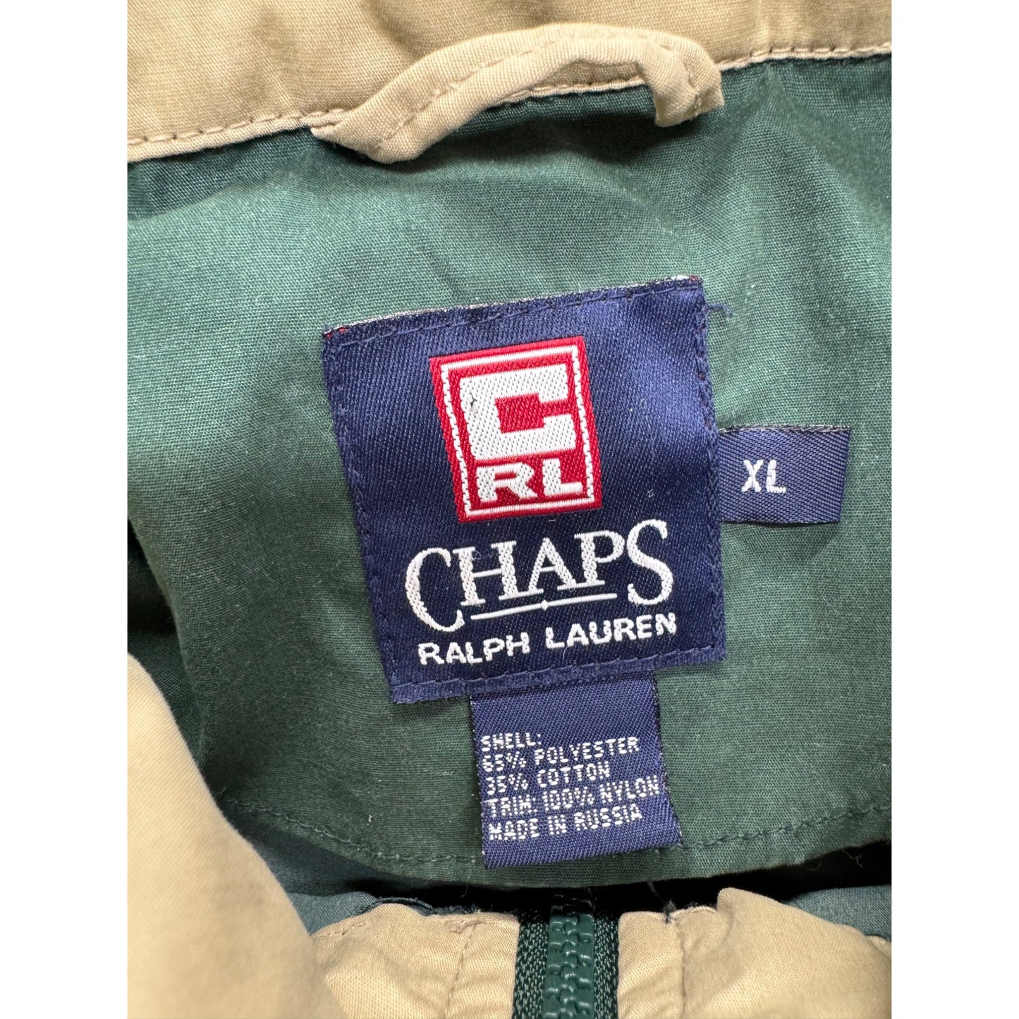 Vintage Chaps Ralph Lauren Green Pullover Windbreaker Jacket Outdoor  #9595