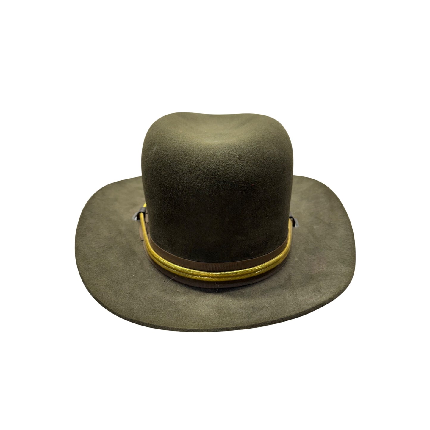 Stratton Cavalry Campaign Hat Felt Olive Green Size 7 1/2 With Gold Cord #9847