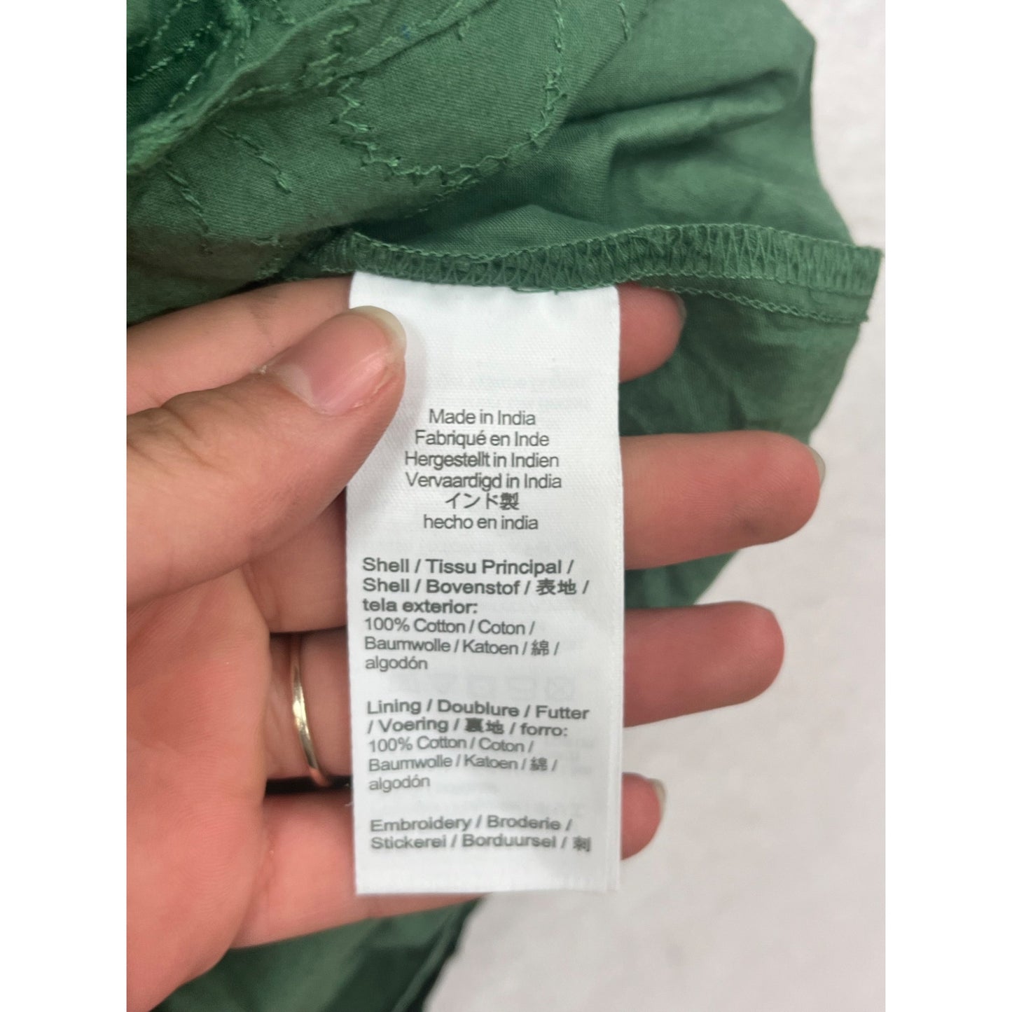 J.Crew Green Embroidered Button-Up Cotton Dress Size 4 #8862