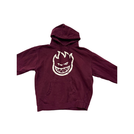 Spitfire Burgundy Hoodie XL Graphic Flame Logo Pullover Sweatshirt #8972