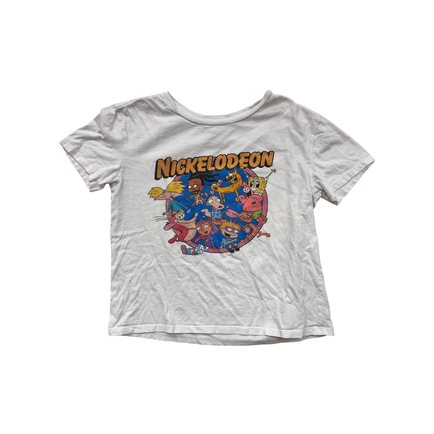 Nickelodeon Kids Medium White Graphic T-Shirt #8195