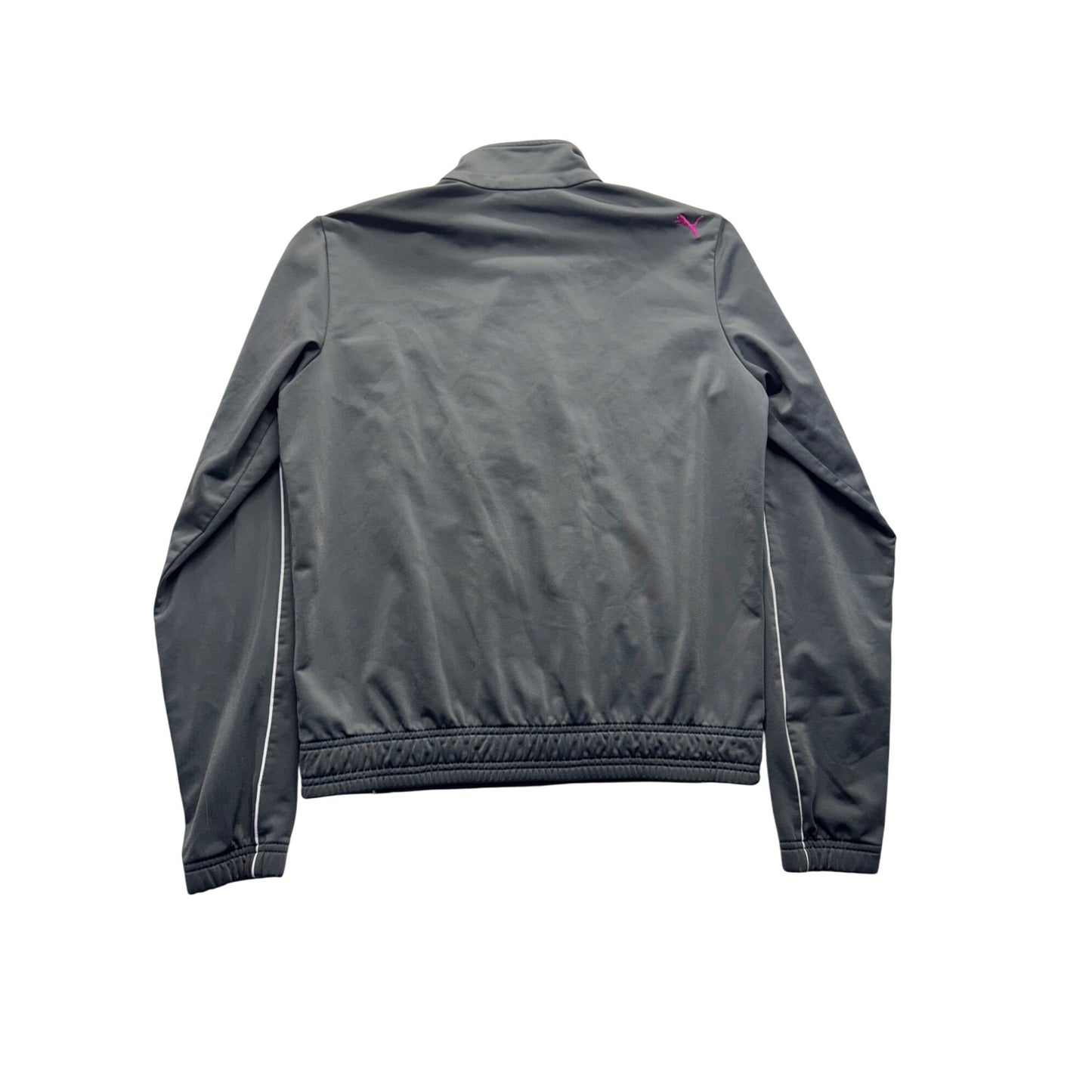 Puma Gray & Pink Track Jacket Full-Zip Lightweight Size M #9927
