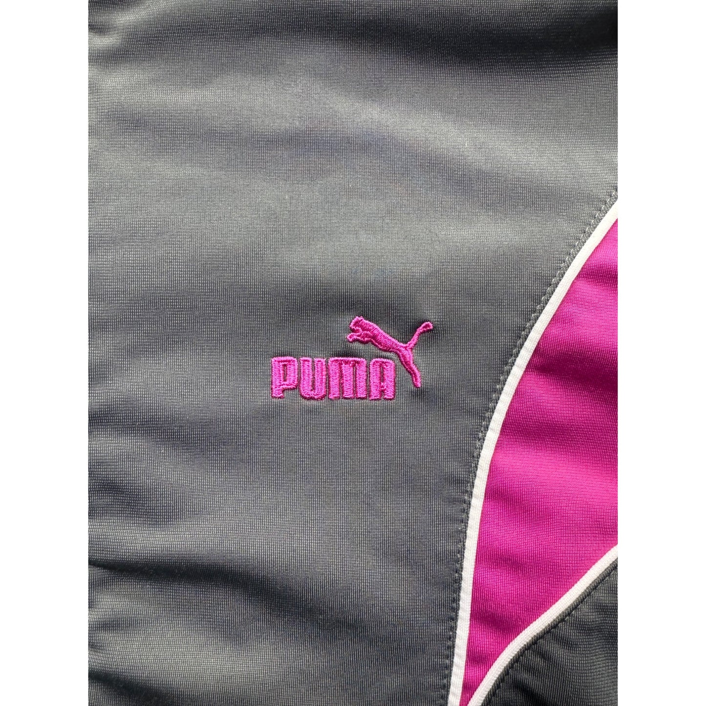 Puma Gray & Pink Track Jacket Full-Zip Lightweight Size M #9927