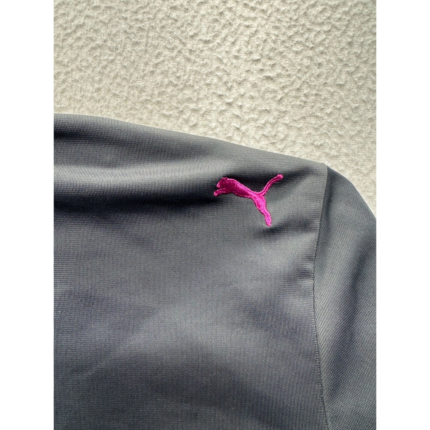 Puma Gray & Pink Track Jacket Full-Zip Lightweight Size M #9927