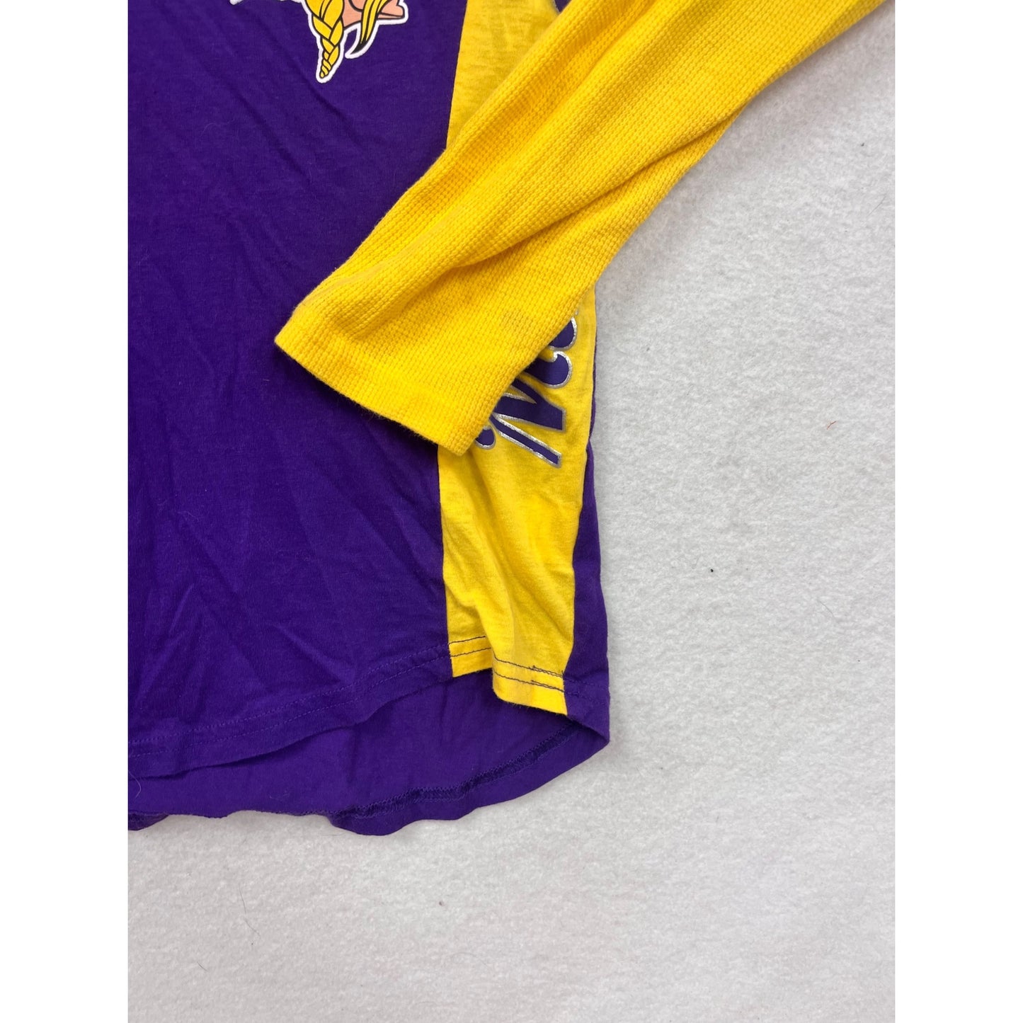 Womens Hands High Minnesota Vikings Long Sleeve Raglan Shirt Size M #8801