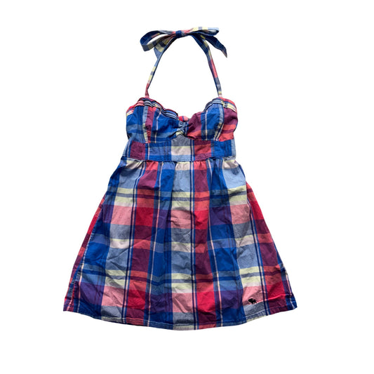 Abercrombie & Fitch XL Halter Plaid  Dress Multicolor Cotton #316B
