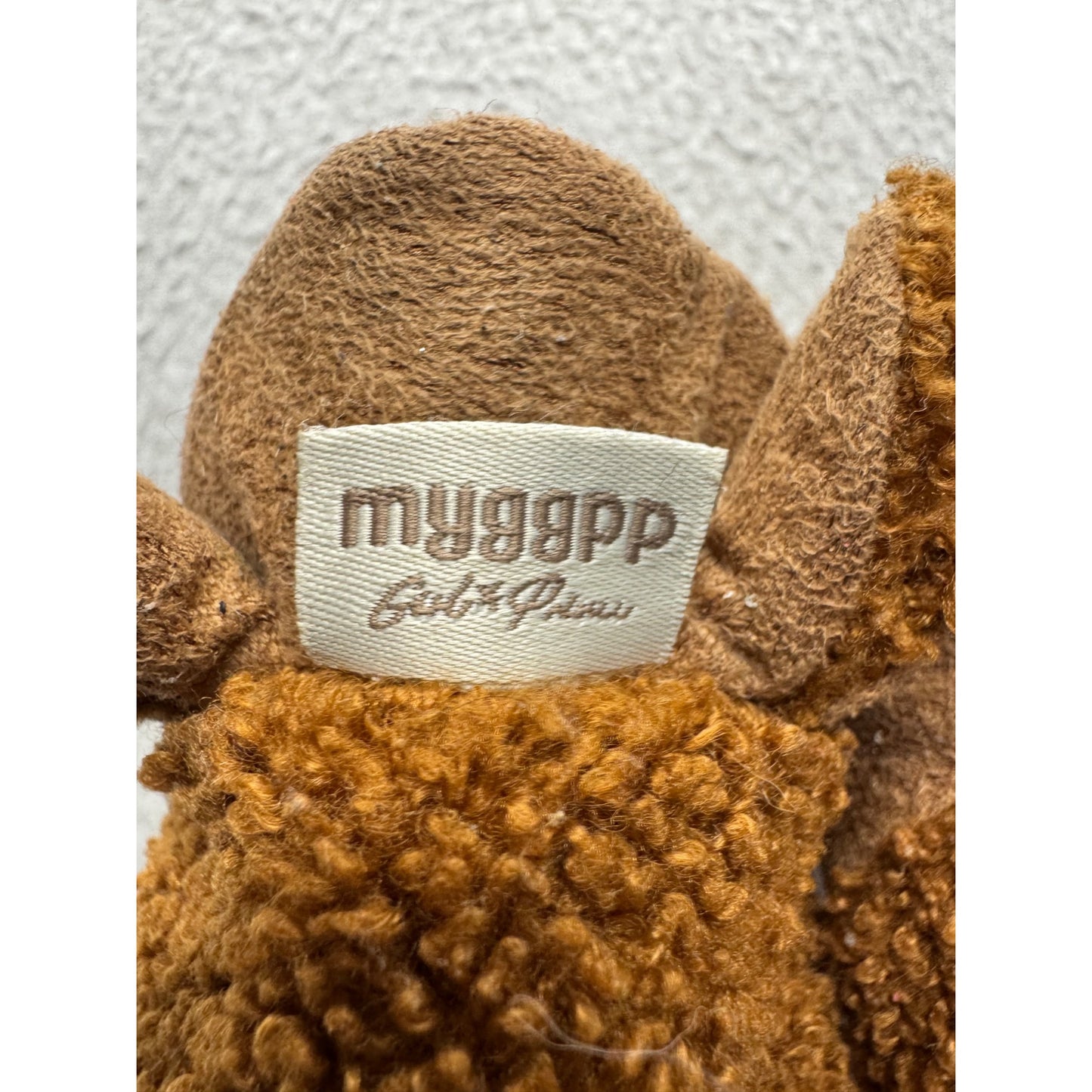 Myggpp Baby Bear Slippers Brown With Gray Soles Non-Slip Infant Shoes #9685