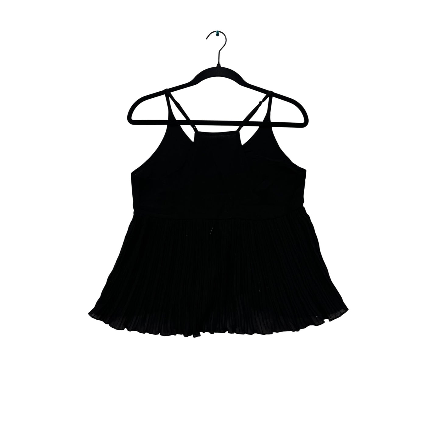 Paper Crane Black Pleated Tank Top #6061