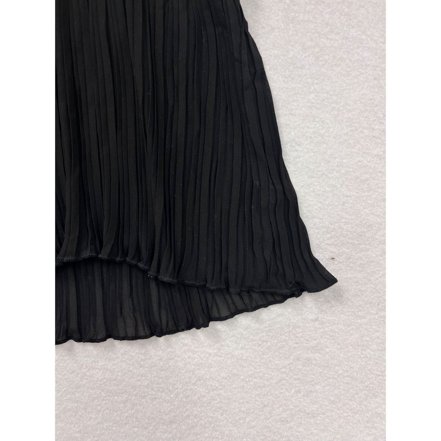 Paper Crane Black Pleated Tank Top #6061