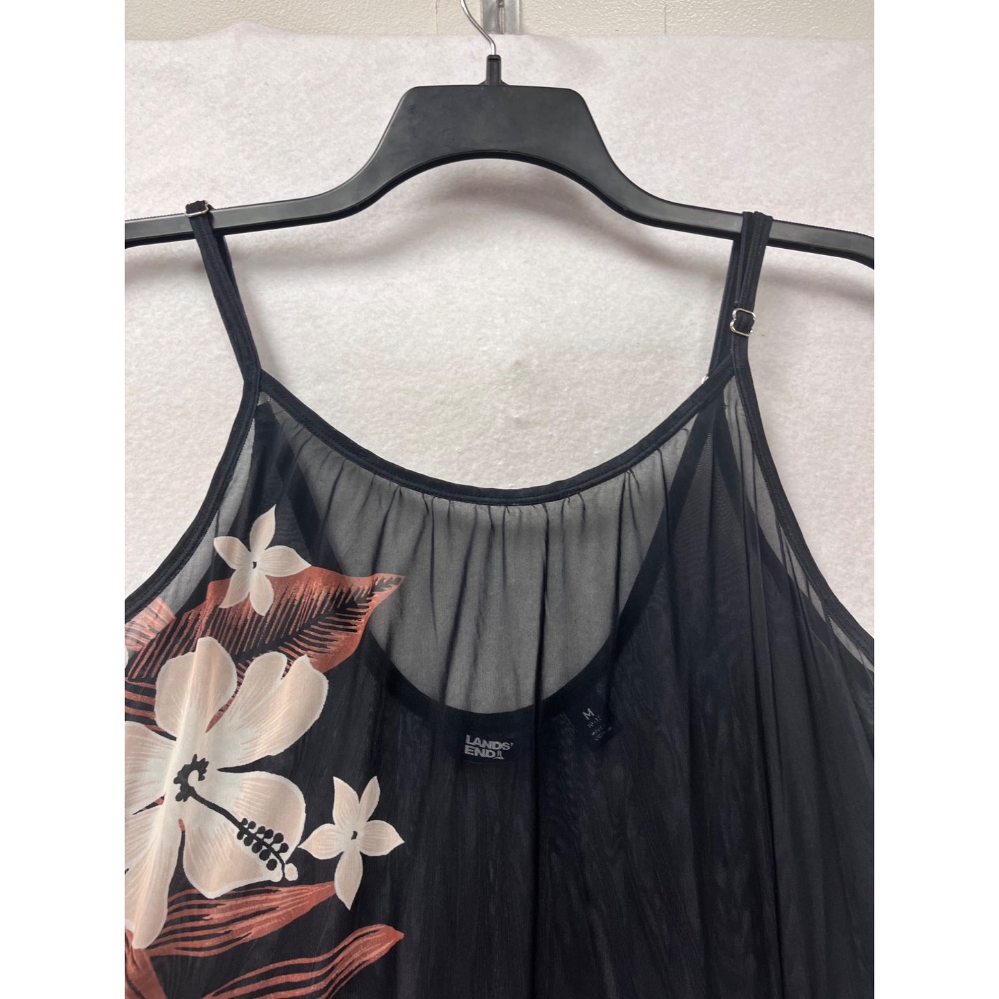 Lands End Floral Print Cover-Up Dress M #8338