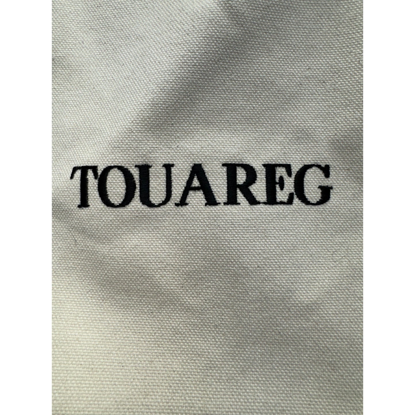 L.L. Bean Canvas Tote Bag Touareg Logo Beige/Navy Large With Zip Closure #9965