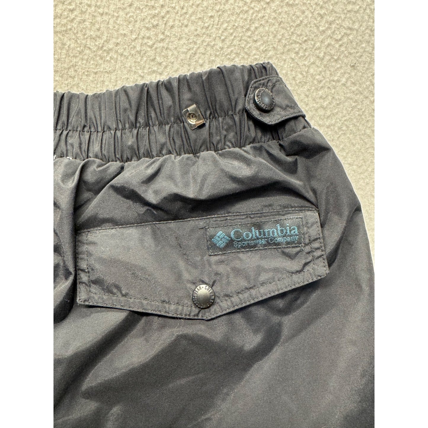 Columbia Mens Tall XL Nylon Rain Pants Elastic Waist Gray 9497