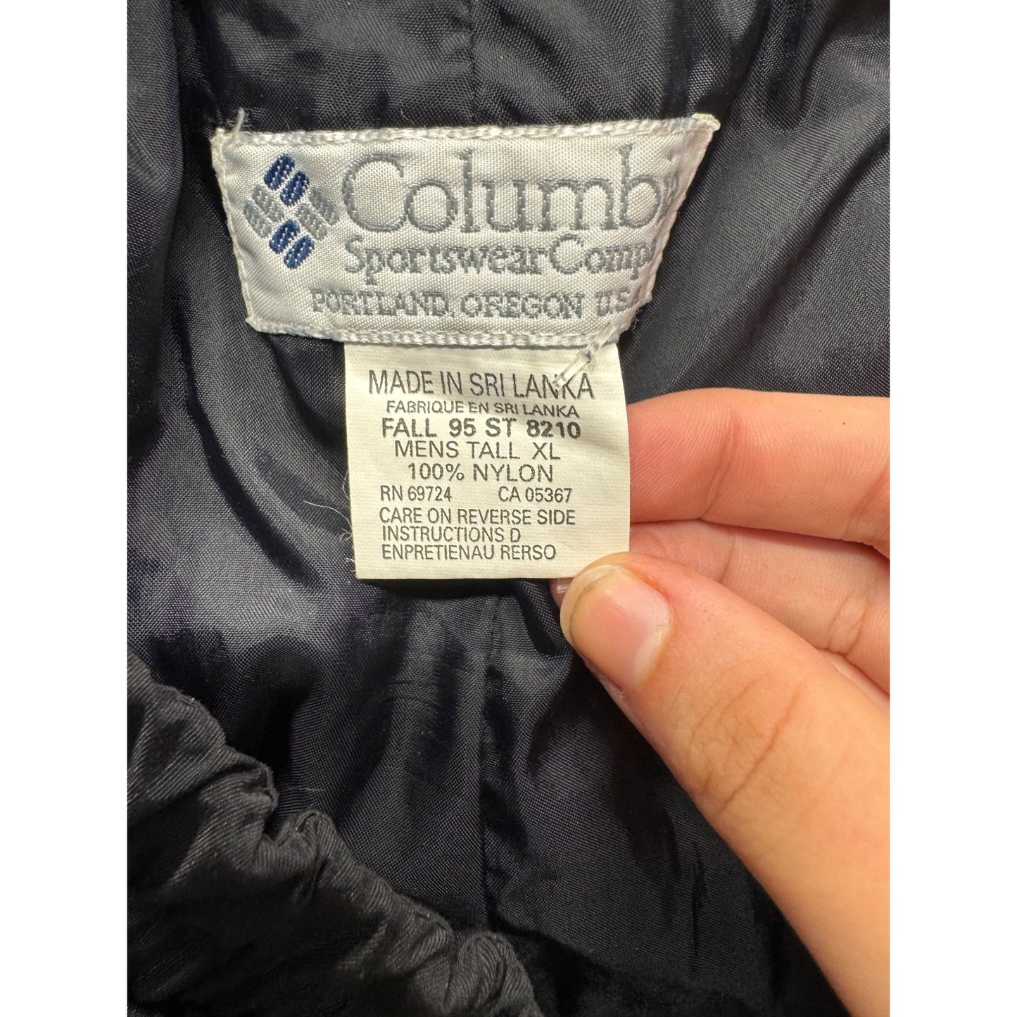 Columbia Mens Tall XL Nylon Rain Pants Elastic Waist Gray 9497