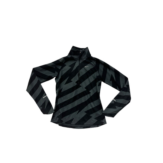 Nike Womens Medium Black & Gray Lightning Print 1/4 Zip Running Pullover #6631