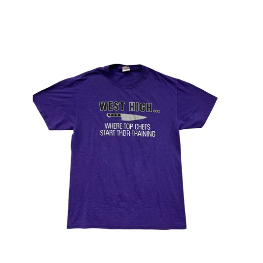 West High Culinary Graphic Tee Purple Jerzees Unisex M #8117