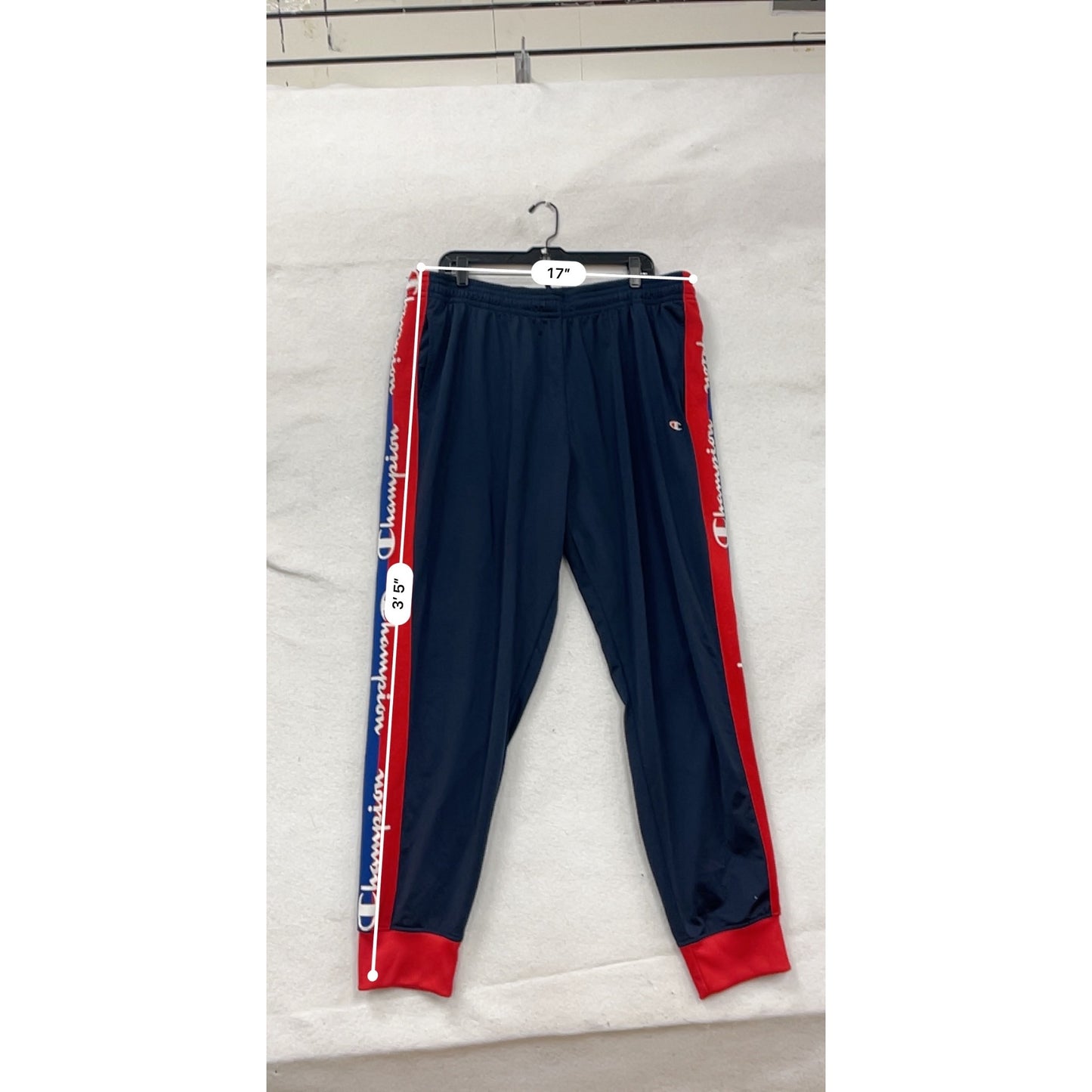 Champion Navy & Red Track Pants With Side Logo Taping 3XL #8132