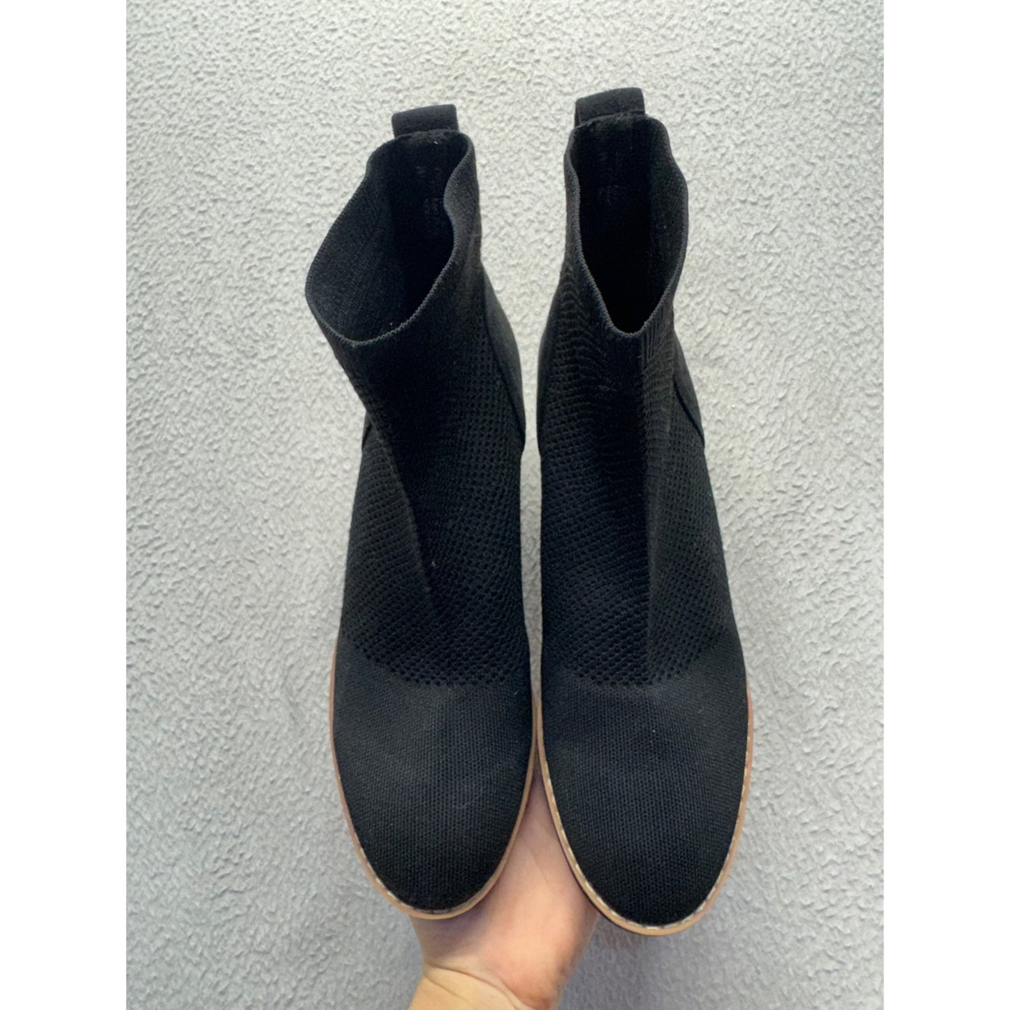 Annie Klein Black Wedge Ankle Boots Size 7.5 #349B