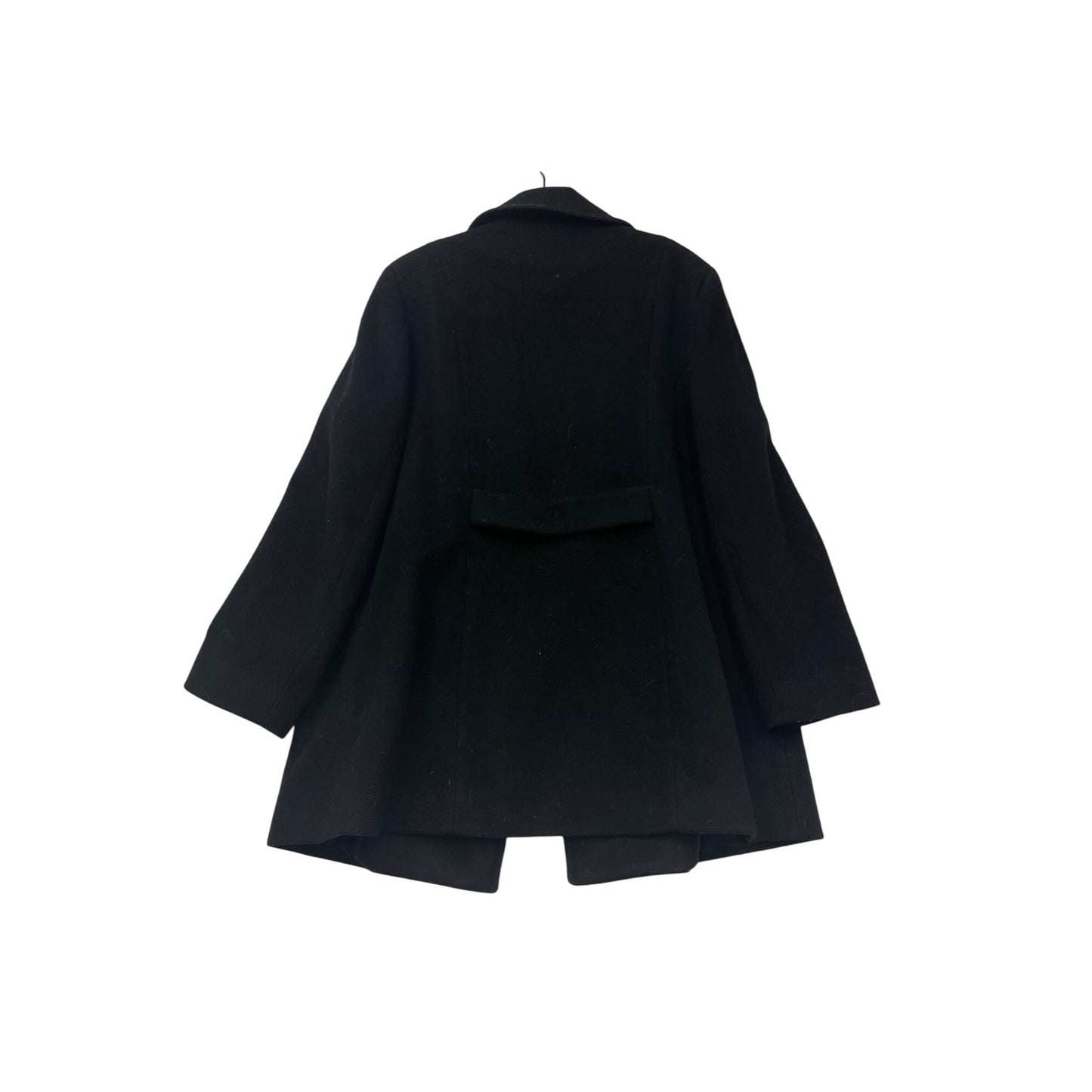 Vintage Talbots Black Wool Blend Double-Breasted Peacoat Size 16 #86A