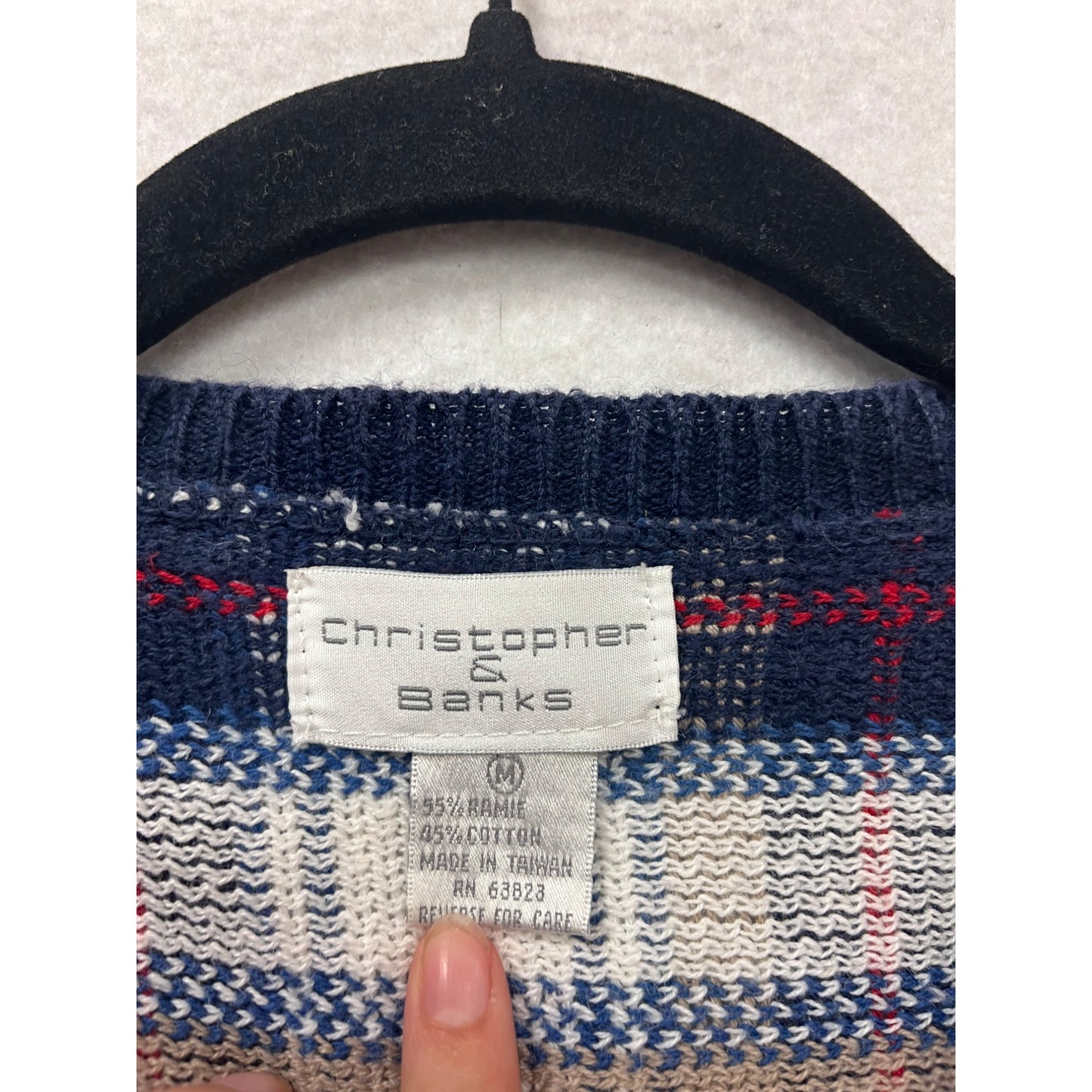 Christopher & Banks Plaid Knit Short Sleeve Cardigan #505A