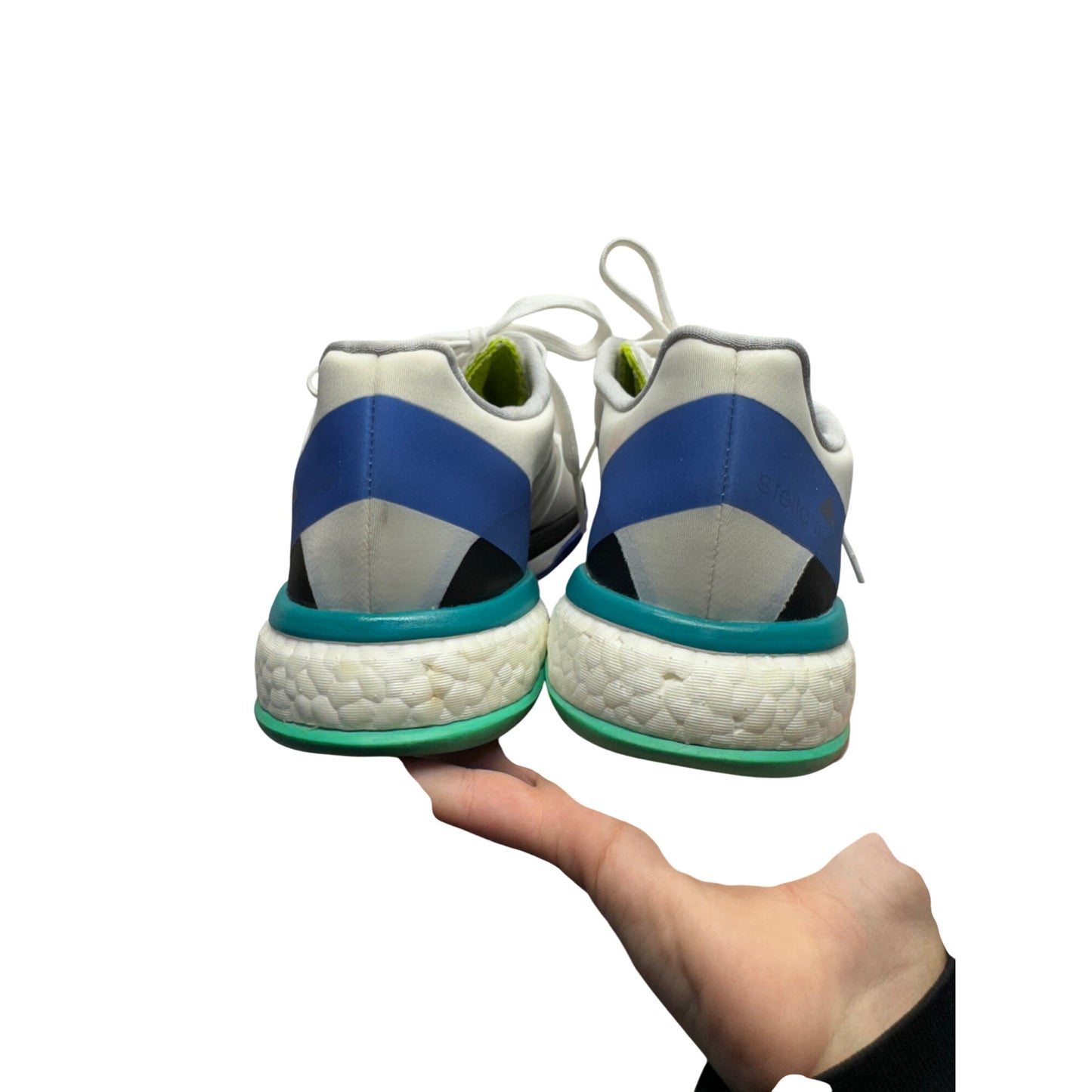 Adidas Stella McCartney Barricade Tennis Shoes White Blue Green Size 8.5 #9791