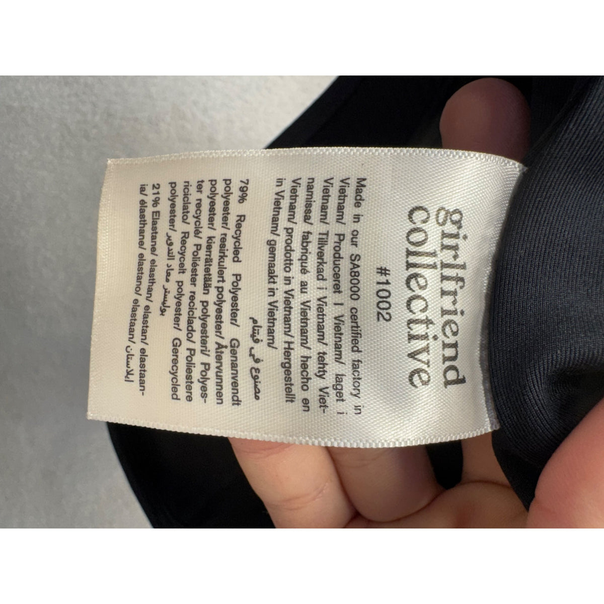 Girlfriend Collective Black Racerback Sports Bra XS Recycled Polyester #9734