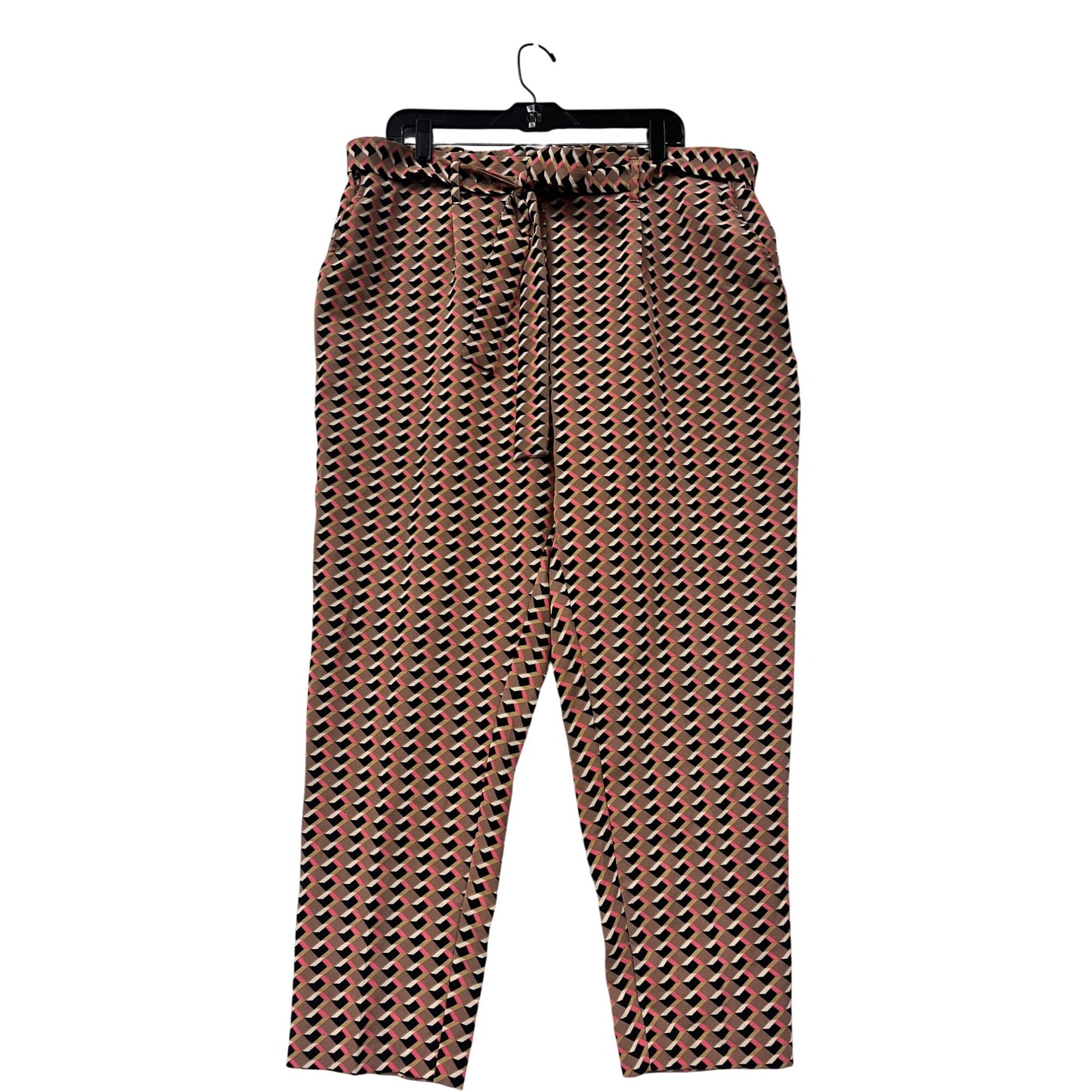 Geometric Print XL Trousers with Belt #8462