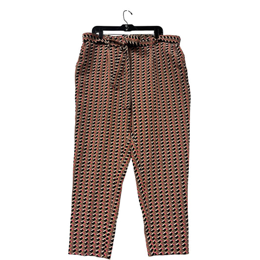 Geometric Print XL Trousers with Belt #8462